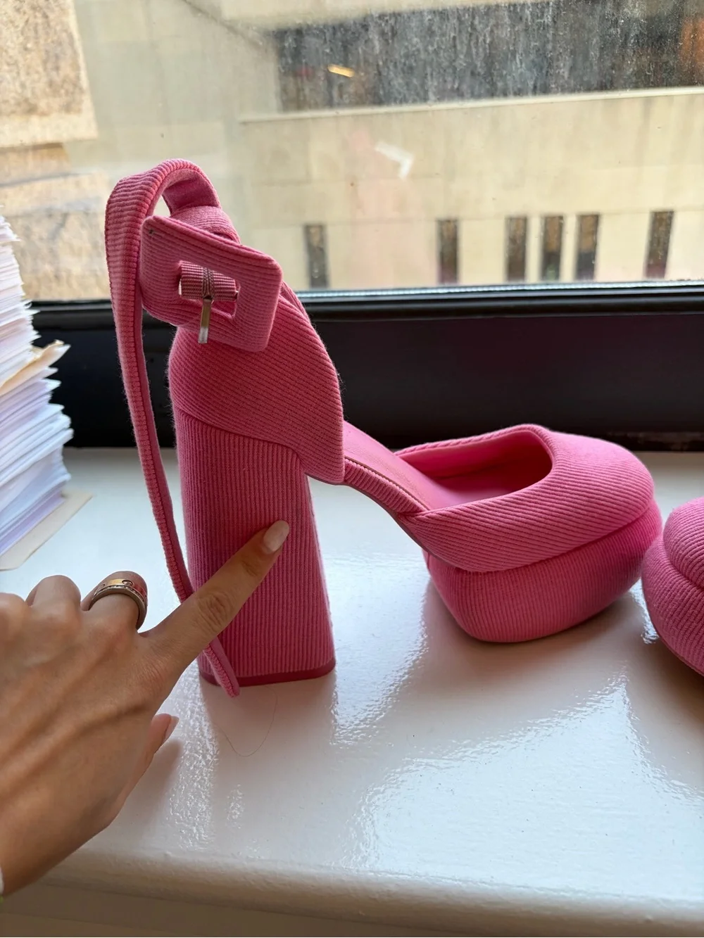 Pink Platform Mary Jane Heels